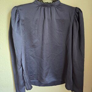 Express High Neck Lace Blue Blouse Size Medium